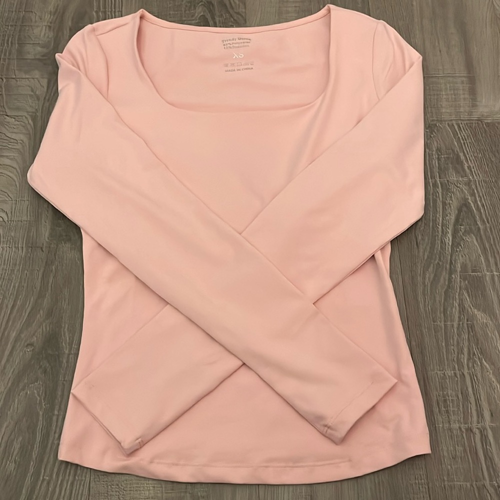 Baby Pink fitted long sleeve shirt